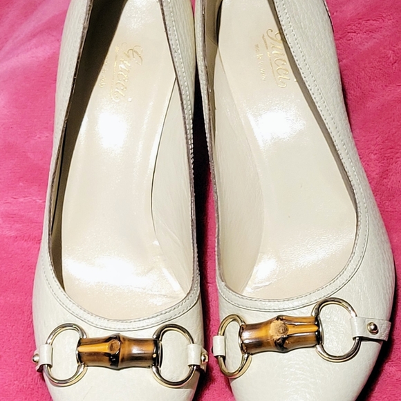Gucci size 9 Cream Leather Heels - Picture 5 of 6